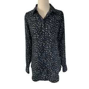 Banana Republic Black & Blue Button Up Shirt Dillon Shirt Women Size XS | 19-25